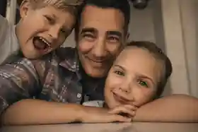 Dan Case with two of his children